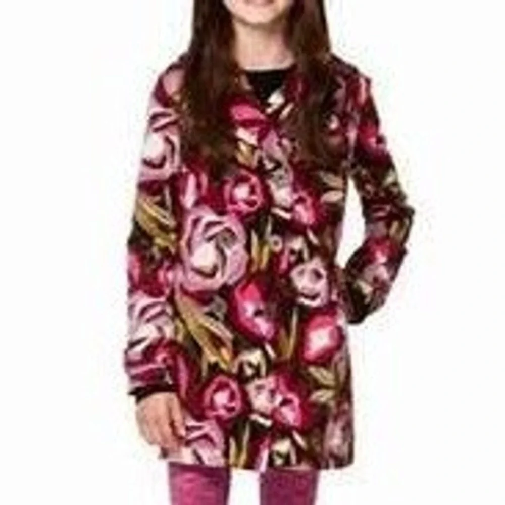 Missoni X Target Velvet Floral Coat Size XL Purple Double Breasted Trench Jacket